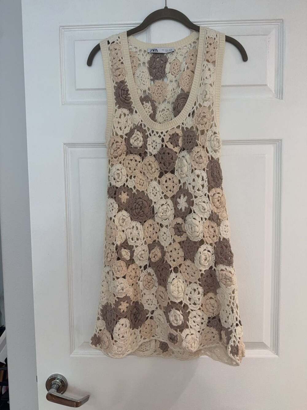 Zara Crochet Floral Tank Top Size M